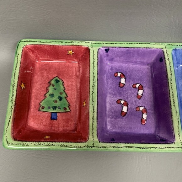 The Sweet Shoppe Divided 4 Part Relish Tray Christmas by Sango Sue Zipkin NIB - Picture 5 of 10